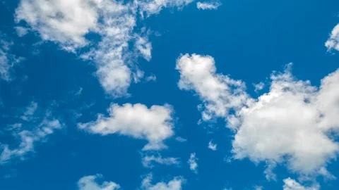 Time lapse video Scene of White fluffy clouds move according to the wind forc Stock Footage 109618212