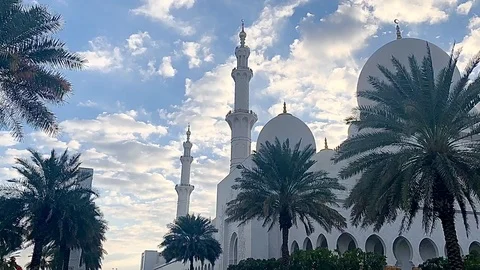 Time lapse video of Sheikh Zayed Grand Mosque Stock Footage 123612937