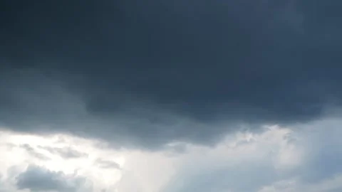 Time-Lapse Video Showcasing Dark Clouds Swiftly Moving Across Blue Sky Video stock 327067446