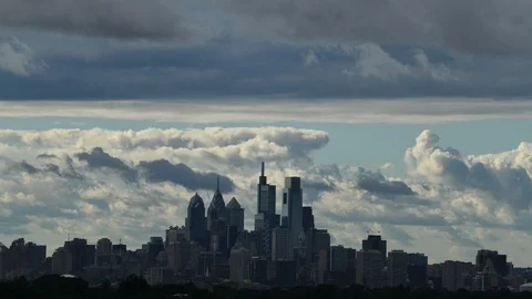Time Lapse Video Showing Clouds and Weather Center City Philadelphia Stock Footage 95661418