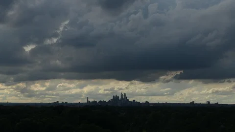 Time Lapse Video Showing Clouds and Weather Center City Philadelphia Stock Footage 95661430