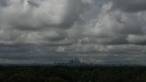 Time Lapse Video Showing Clouds and Weather Center City Philadelphia Stock Footage 95661438