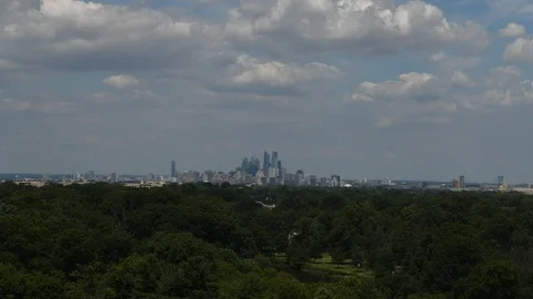 Time Lapse Video Showing Clouds and Weather Center City Philadelphia Stock Footage 95661444