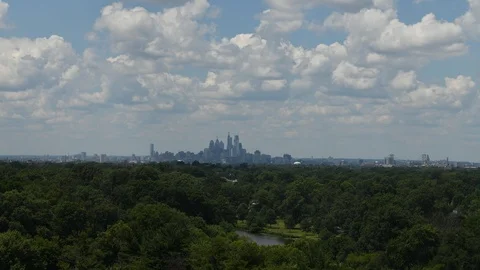 Time Lapse Video Showing Clouds and Weather Center City Philadelphia Stock Footage 95661450