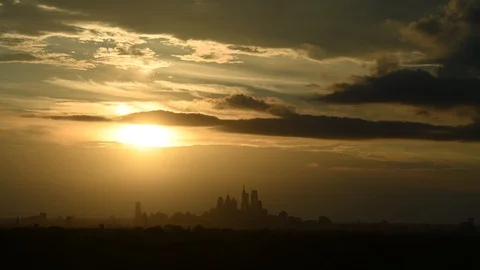 Time Lapse Video Showing Clouds and Weather Center City Philadelphia Stock Footage 95661460