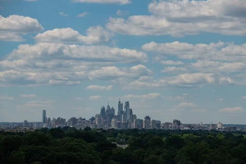 Time Lapse Video Showing Clouds and Weather Center City Philadelphia Stock Footage 95661465
