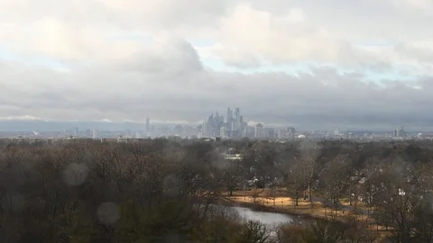 Time Lapse Video Showing Clouds and Weather Center City Philadelphia Stock Footage 101932013