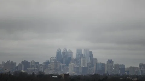 Time Lapse Video Showing Clouds and Weather Center City Philadelphia Stock Footage 101937130