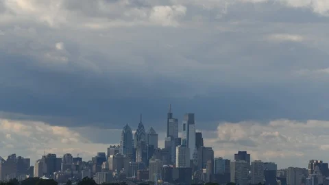 Time Lapse Video Showing Clouds and Weather Center City Philadelphia Stock Footage 101937445