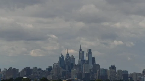 Time Lapse Video Showing Clouds and Weather Center City Philadelphia Stock Footage 101937467