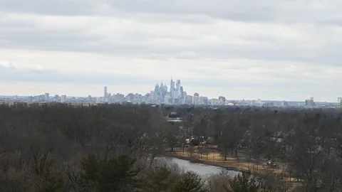 Time Lapse Video Showing Clouds and Weather Center City Philadelphia Stock Footage 102080050