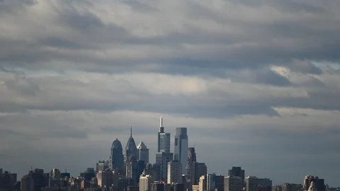 Time Lapse Video Showing Clouds and Weather Center City Philadelphia Stock Footage 102080066
