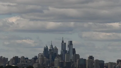 Time Lapse Video Showing Clouds and Weather Center City Philadelphia Stock Footage 102080090