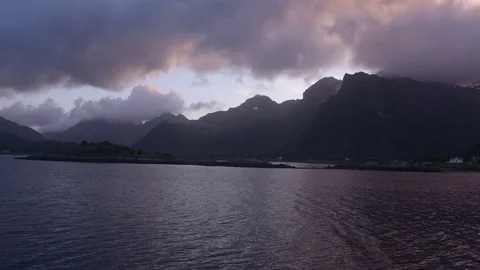 Time-lapse video sky above the Lofoten Islands Video stock 79830909