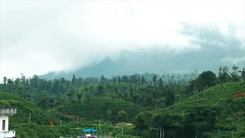 A Time-Lapse Video Of The Sky And Clouds With Mountain And A Tea Estate. Stock Footage 171273360