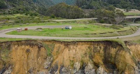 Time lapse video of solo camper van and tent boondocking at a campsite on Stock Footage 237450846