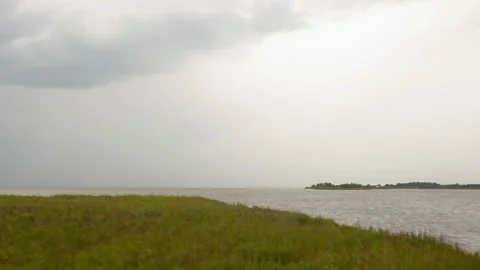Time lapse video of a storm making land fall on atlantic coast Stock Footage 138475091