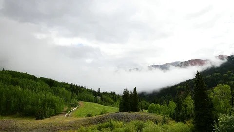 Time lapse video of a storm moving through the San Juan Mountains of Colorado Stock Footage 96709085