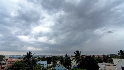 Time lapse video of strange looking clouds over Bangalore city Stock Footage 90459636