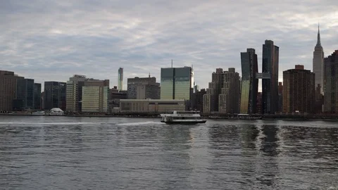 Time-lapse video of the Sunset over Manhattan and the Empire State Building Stock Footage 74132558