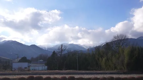 Time-lapse video of sunset over Mt. Kiso-Komagatake from park in Komagane City, Stock Footage 299664161