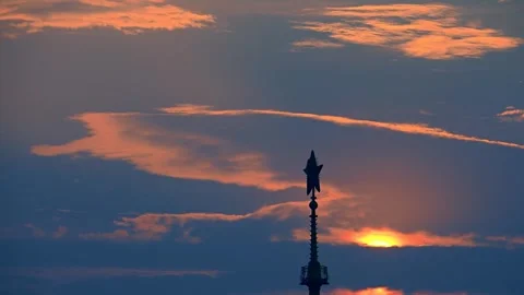 Time Lapse Video of Sunset Over Ocean with Lighthouse Video stock 319611126