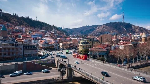 Time lapse video of Tbilisi old town, Georgia Video stock 171484888