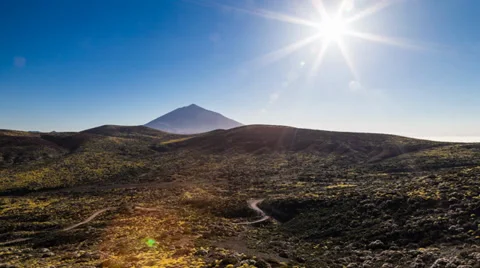 Time lapse video. Teide volcano and sunset. Spain, Canary island Vidéo 39568748