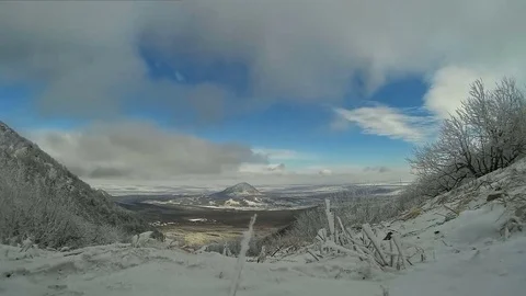 Time lapse video on the theme of winter nature, snowy mountains Stock Footage 72966351