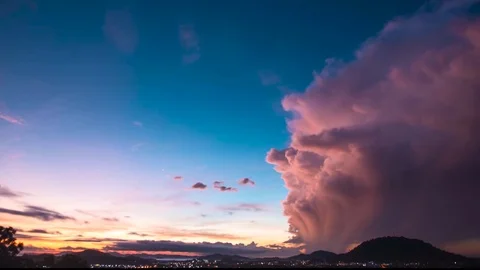 Time Lapse Video of Thunderclouds over, Phuket, Thailand Stock Footage 84478955