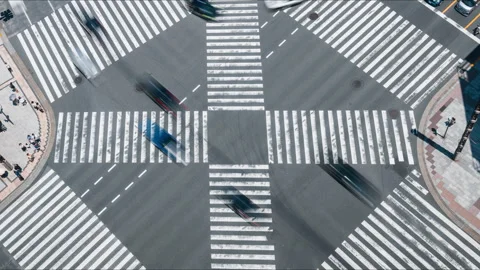 Time lapse Video Top View of Ginza crossing at the time of termination. Stock Footage 287072401