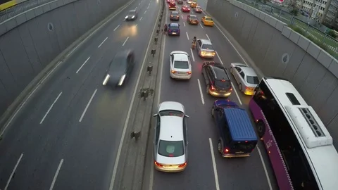 Time lapse video of traffic jam with a angle view Stock Footage 82190765