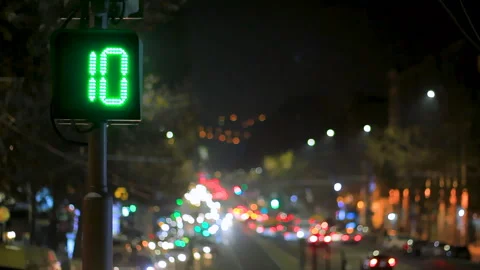 Time Lapse video. Traffic light with green countdown timer Stock Footage 297610214