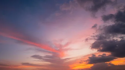 Time lapse video video Scene of Colorful sunset with Moving clouds background Stock Footage 102205300