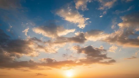 Time lapse video video Scene of Colorful sunset with Moving clouds background Stock Footage 105503223