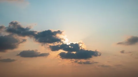 Time lapse video video Scene of Colorful sunset with Moving clouds background Stock Footage 106016089