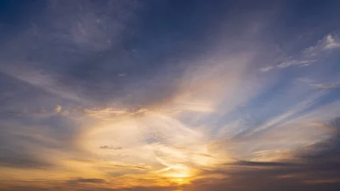 Time lapse video video Scene of Colorful sunset with Moving clouds background Stock Footage 111577618