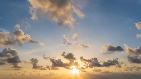 Time lapse video video Scene of Colorful sunset with Moving clouds background Stock Footage 113201633