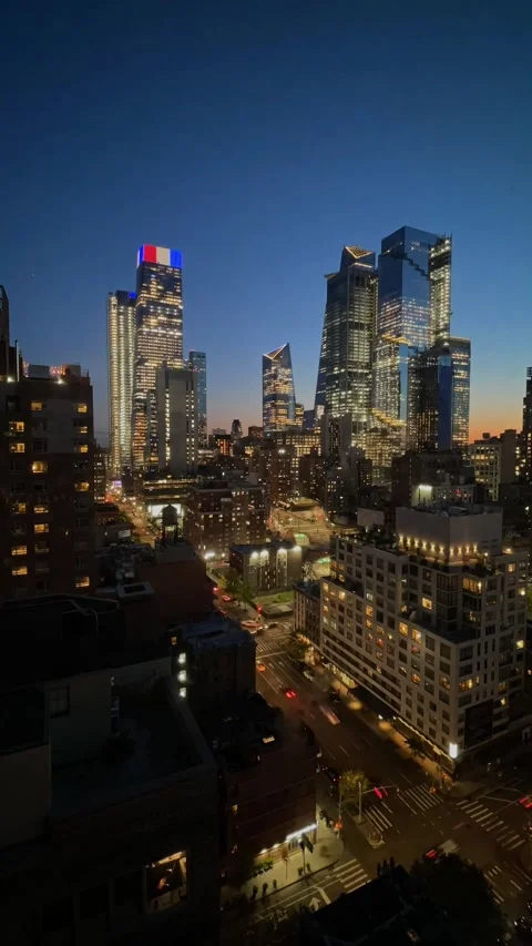 Time lapse video, view of Hudson Yards, Hell's Kitchen, Manhattan, New York 스톡 동영상 334346860