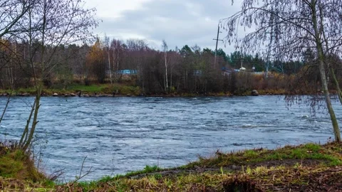 Time-lapse video of Vuoksi River in Losevo, Russia Stock Footage 140599215