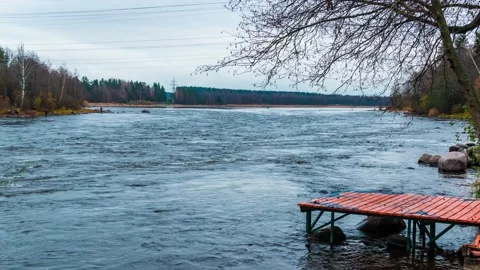 Time-lapse video of Vuoksi River in Losevo, Russia Stock Footage 140599326