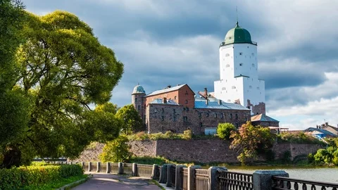 Time-lapse video of Vyborg Castle, Russia Stock Footage 118497593