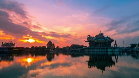 Time-lapse video of Wat Ban Rai  in Nakhon Ratchasima province Stock Footage 197448570
