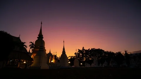 Time Lapse Video Wat Suan Dok landmark in Chiang Mai is a Lanna style temple. Stock Footage 102204026