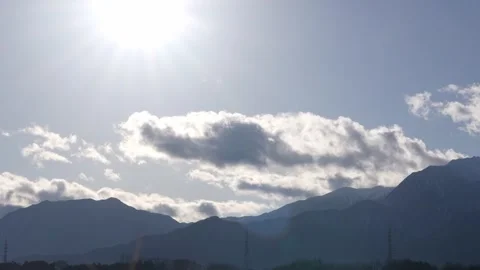 Time -lapse video in which sunset sets on high mountains of Komagane City, 스톡 동영상 300405026