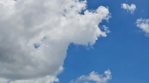 Time lapse Video of white cloud moving on blue sky in the afternoon.  Stock-Footage 114542348