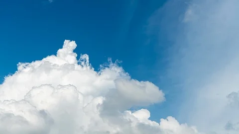 Time lapse Video of white cloud moving on blue sky in the afternoon.  Stockbeeldmateriaal 116530309