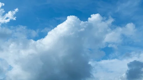 Time lapse Video of white cloud moving on blue sky in the afternoon.  Stockbeeldmateriaal 122659451
