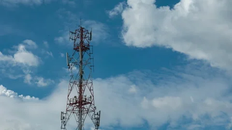 Time-lapse video of a white cloud flowing in the blue sky. Stock Footage 256627953