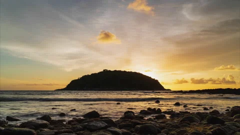 Time lapse video Yanui beach phuket view point amazing Scene of Colorful suns Stock Footage 140629292